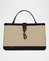 Rebecca Minkoff Megan Canvas Top-handle Bag In Naturalblack