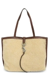 Rebecca Minkoff Megan Faux Shearling Tote In Cream