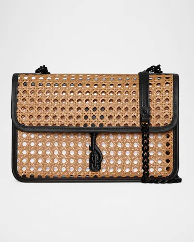 Rebecca Minkoff Megan Flap Cutout Shoulder Bag In Naturalblack