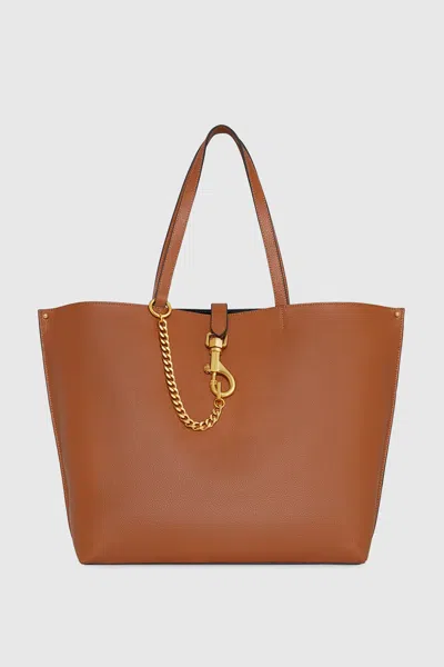 Rebecca Minkoff Megan Large Leather Tote Bag In Caramello