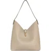 Rebecca Minkoff Megan Leather Hobo Bag In Stone