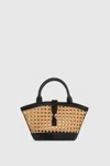 Rebecca Minkoff Megan Micro Fan Tote With Caning Bag In White