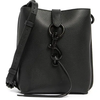 Rebecca Minkoff Megan Mini Leather Feed Crossbody Bag In Black