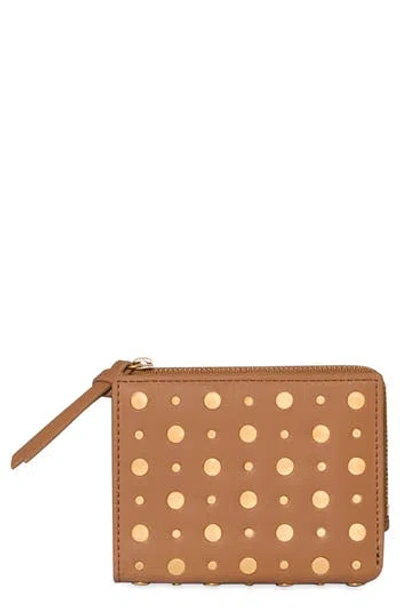 Rebecca Minkoff Megan Studded Slim Wallet In Brown