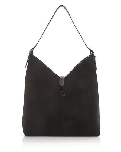 Rebecca Minkoff Megan Suede Hobo Bag In Black