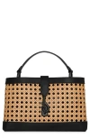 Rebecca Minkoff Megan Top Handle Tote With Caning In Natural/black