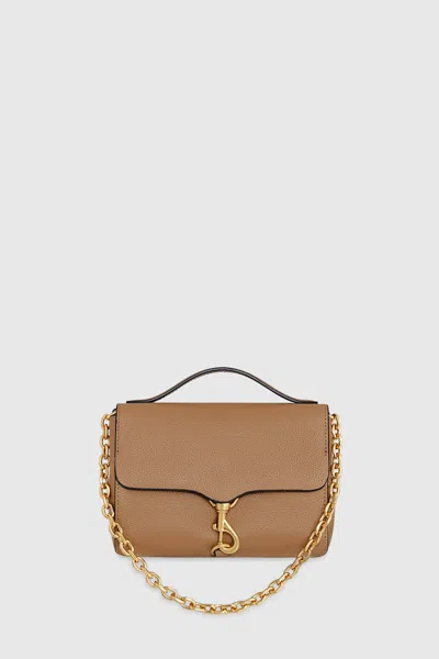 Rebecca Minkoff Megan Top Handle With Chain Bag In Saddle