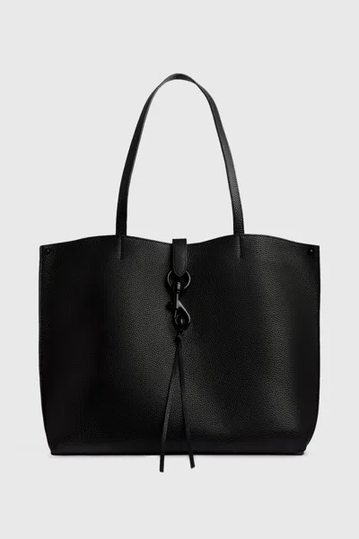 Rebecca Minkoff Megan Tote Bag In Black/black Shellac