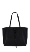 Rebecca Minkoff Megan Leather Shopper Tote Bag In Black Shellac