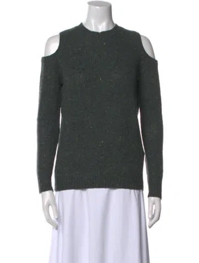 Pre-owned Rebecca Minkoff Merino Wool Crew Neck Sweater In Green