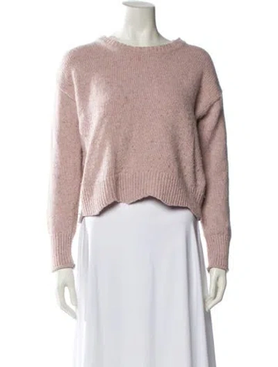 Pre-owned Rebecca Minkoff Merino Wool Crew Neck Sweater In Pink