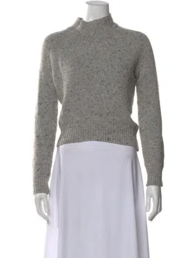 Pre-owned Rebecca Minkoff Merino Wool Mock Neck Sweater In Gray