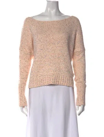 Pre-owned Rebecca Minkoff Merino Wool Patterned Sweater In Pink