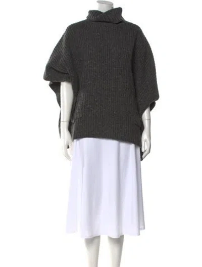 Pre-owned Rebecca Minkoff Merino Wool Turtleneck Sweater In Gray