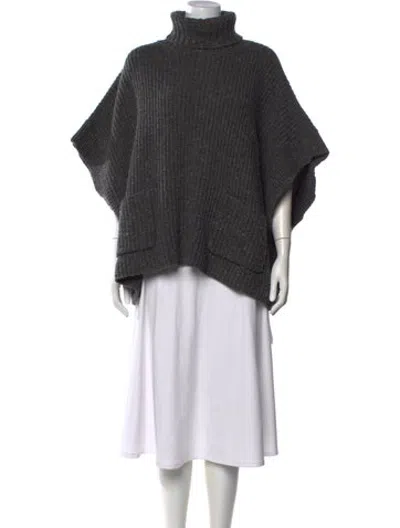Pre-owned Rebecca Minkoff Merino Wool Turtleneck Sweater In Grey