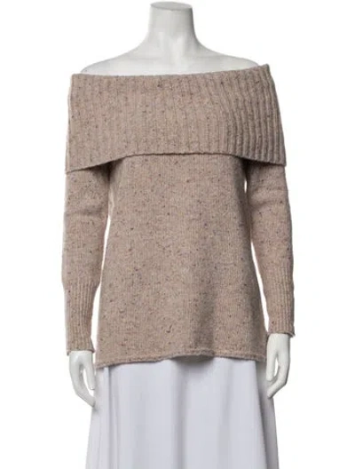 Pre-owned Rebecca Minkoff Merino Wool Tweed Pattern Sweater In Pink