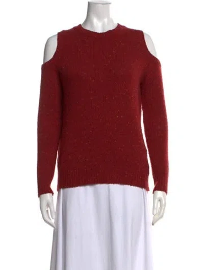 Pre-owned Rebecca Minkoff Merino Wool Tweed Pattern Sweater In Red