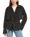 Rebecca Minkoff Mia Cropped Trench Coat In Black