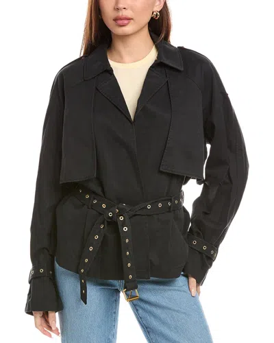 Rebecca Minkoff Mia Cropped Trench Coat In Black