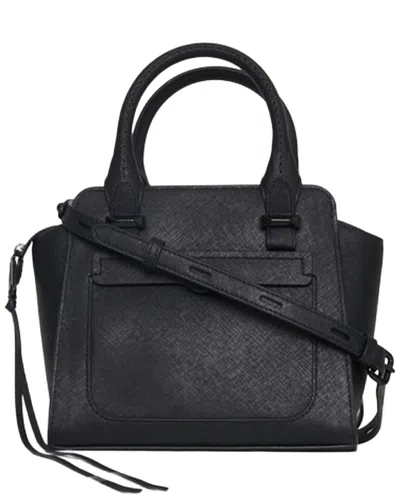 Rebecca Minkoff Micro Avery Saffiano Leather Tote In Black
