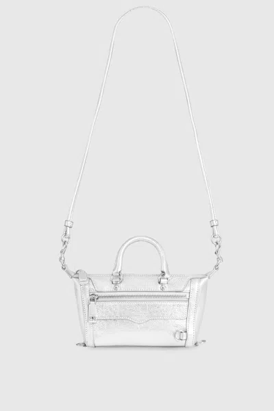 Rebecca Minkoff Micro Mini M.a.b. Bag In Silver/silver