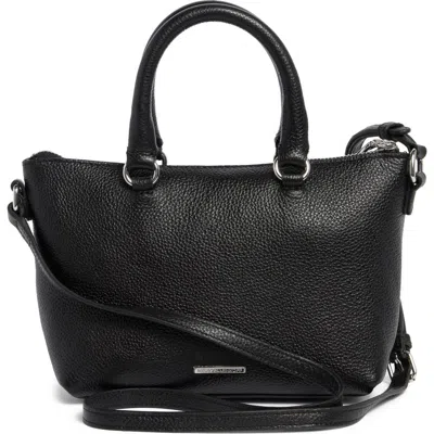 Rebecca Minkoff Micro Moto Leather Satchel In Black