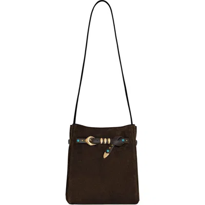 Rebecca Minkoff Miller Medium Suede Bucket Bag In Brown