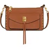 Rebecca Minkoff Darren Mini Zip Leather Crossbody Bag In Caramello