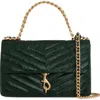 Rebecca Minkoff Mini Edie Quilted Crinkle Leather Crossbody Bag In Dark Envy