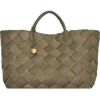 Rebecca Minkoff Mini Frankie Woven Leather Tote In Green