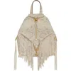 Rebecca Minkoff Mini Julian Snakeskin Print Fringe Convertible Backpack