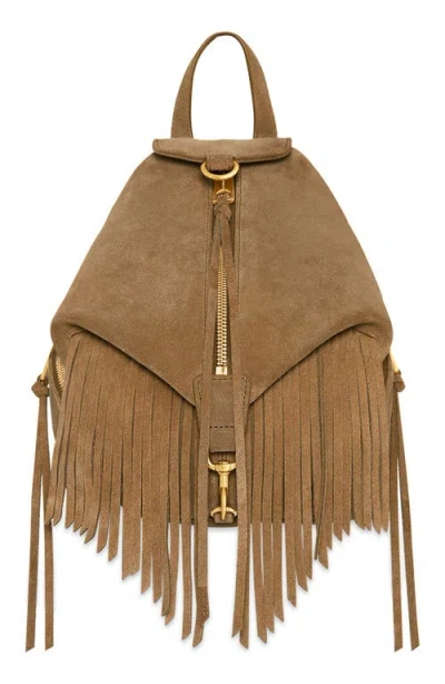 Rebecca Minkoff Mini Julian Suede Backpack In Praline