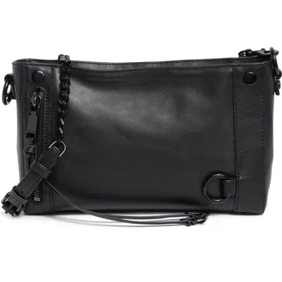Rebecca Minkoff Mini Mab Leather Crossbody Bag In Black