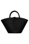 Rebecca Minkoff Mini Megan Leather Fan Tote In Black