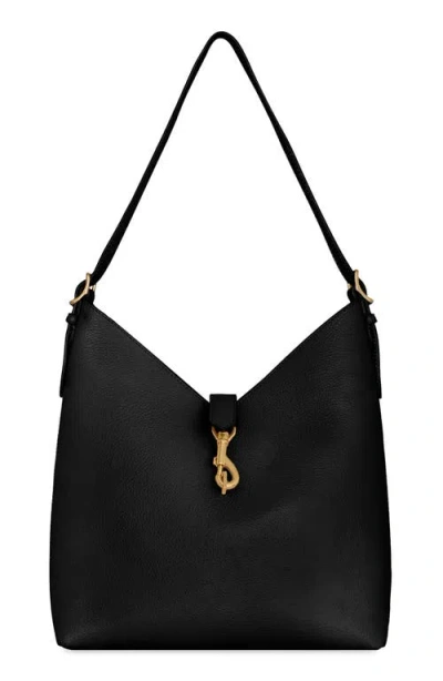 Rebecca Minkoff Mini Megan Leather Hobo Bag In Black