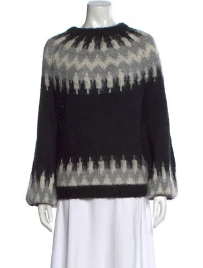 Pre-owned Rebecca Minkoff Mink Printed Sweater In Black