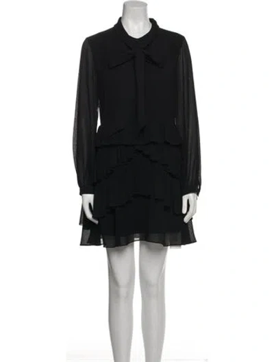 Pre-owned Rebecca Minkoff Mock Neck Mini Dress In Black