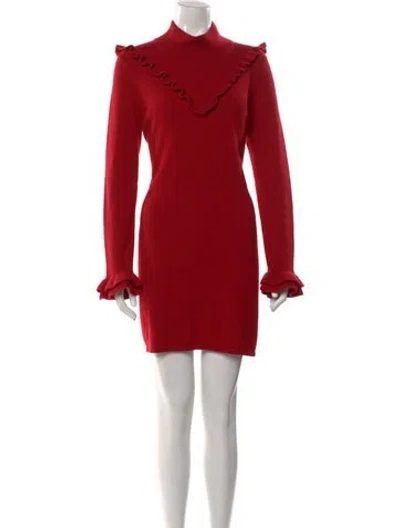 Pre-owned Rebecca Minkoff Mock Neck Mini Dress In Red