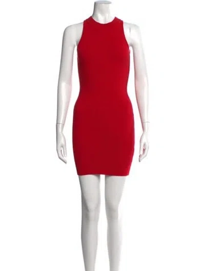 Pre-owned Rebecca Minkoff Mock Neck Mini Dress In Red