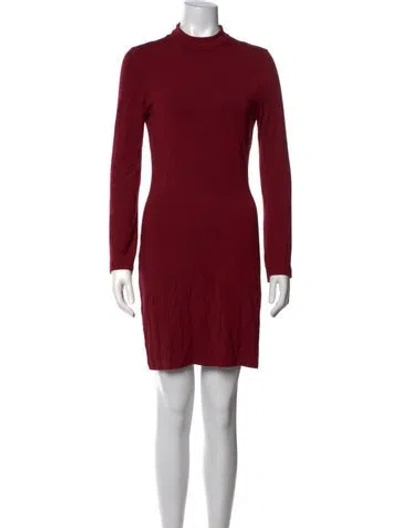 Pre-owned Rebecca Minkoff Mock Neck Mini Dress In Red