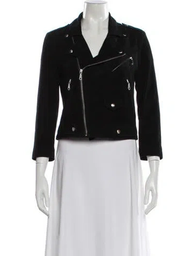 Pre-owned Rebecca Minkoff Moto Goat Leather Biker Jacket In Black