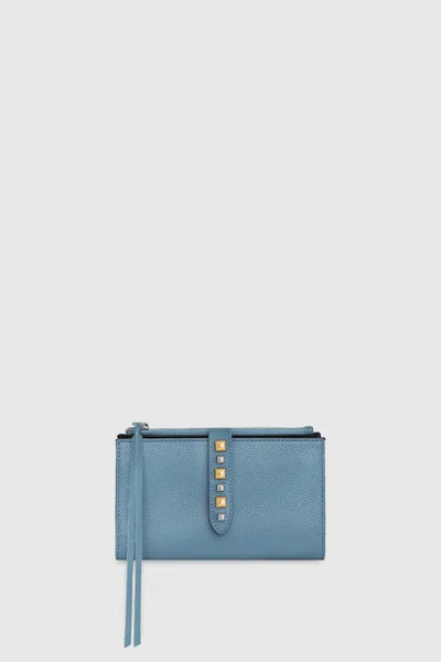 Rebecca Minkoff Multi Studded Wallet With Chain Strap Bag In Cement Blue