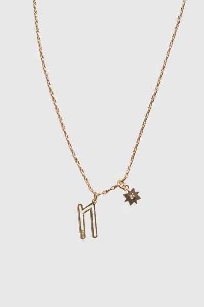 Rebecca Minkoff N Cut-out Initial Necklace In Gold