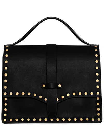 Rebecca Minkoff Nanine Small Leather Messenger Bag In Black