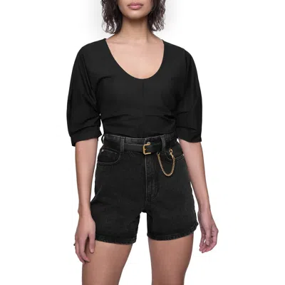 Rebecca Minkoff Naomi Pleat Top In True Black