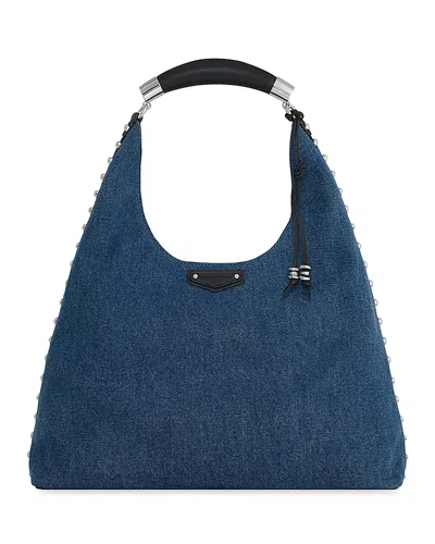 Rebecca Minkoff Nolita Large Denim Hobo Bag In Blue