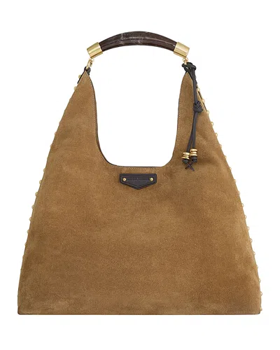 Rebecca Minkoff Nolita Large Suede Hobo Bag In Brown