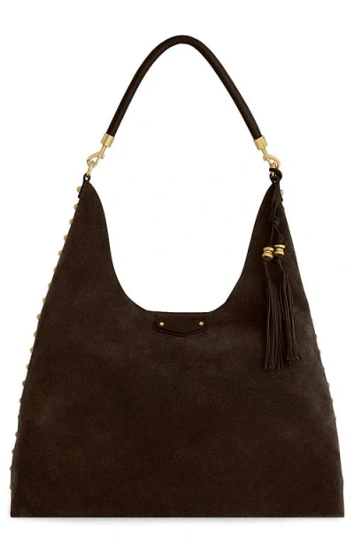 Rebecca Minkoff Nolita Large Suede Hobo Bag In Brown