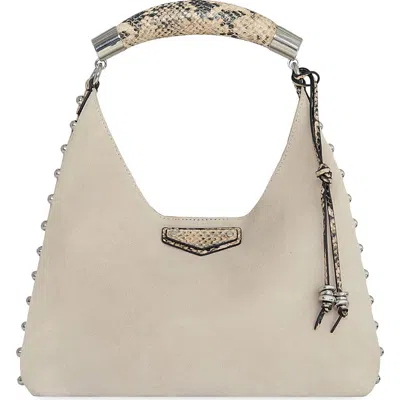 Rebecca Minkoff Nolita Small Suede Top Handle Bag In White