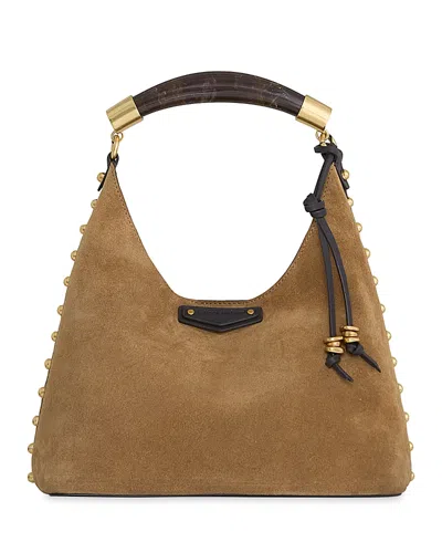 Rebecca Minkoff Nolita Small Suede Top Handle Bag In Brown